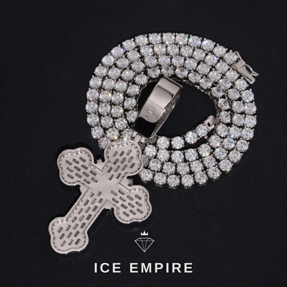 Iced Out Baguette Gold Plated Lab Grown Diamond Pendant