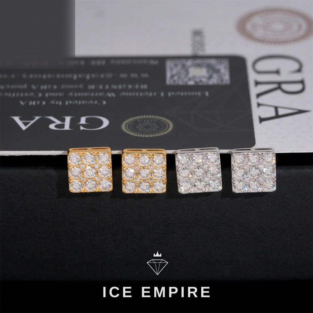 Iced Out Rose Gold Plated Moissanite Earrings