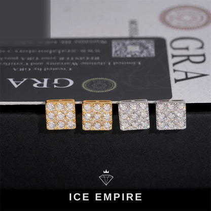 Iced Out Rose Gold Plated Moissanite Earrings