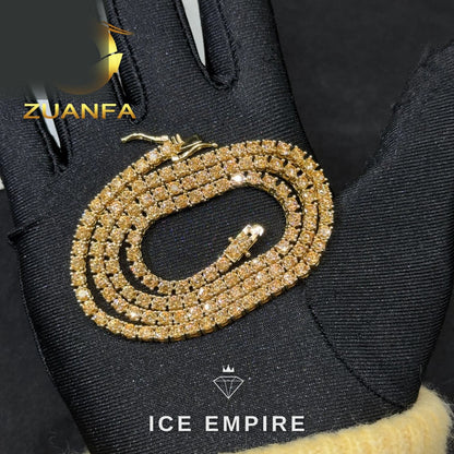 Iced Out Gold Plated Moissanite Tennis Chain
