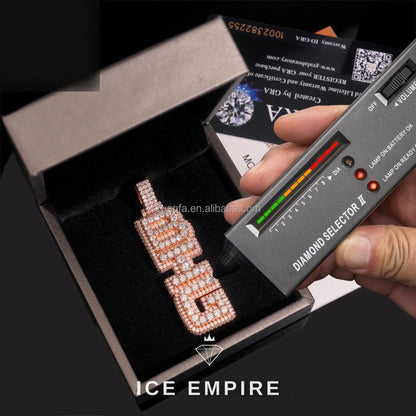 Iced Out Baguette Rose Gold Plated Moissanite Pendant