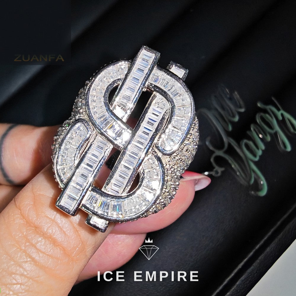 Iced Out Rose Gold Plated Moissanite Ring