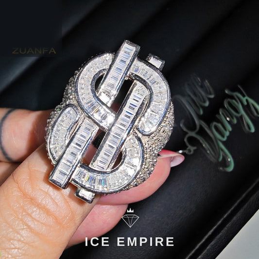 Iced Out Rose Gold Plated Moissanite Ring