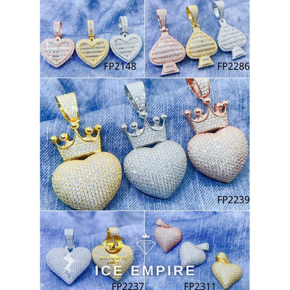 Iced Out Heart Rose Gold Plated Pendant