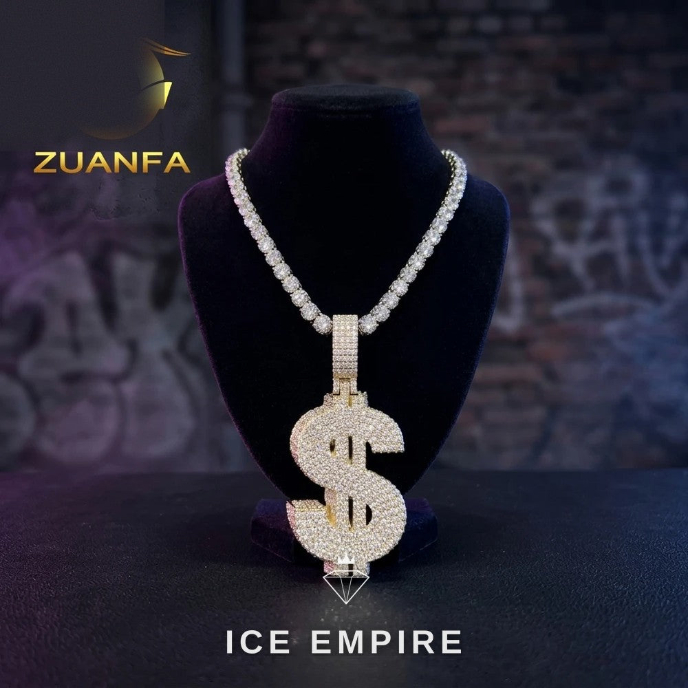 Iced Out Rose Gold Plated Moissanite Pendant