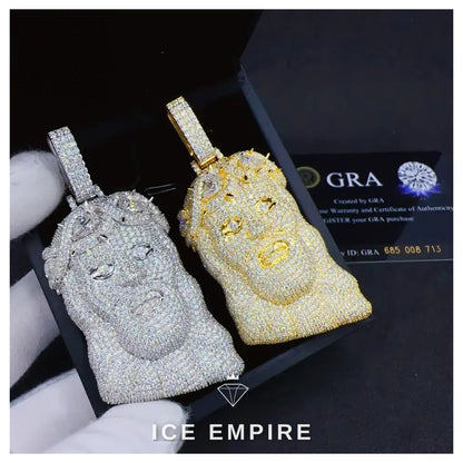 Iced Out Baguette 925 Silver Pendant
