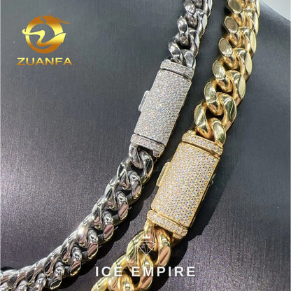 Iced Out Rose Gold Plated Moissanite Cuban Chain