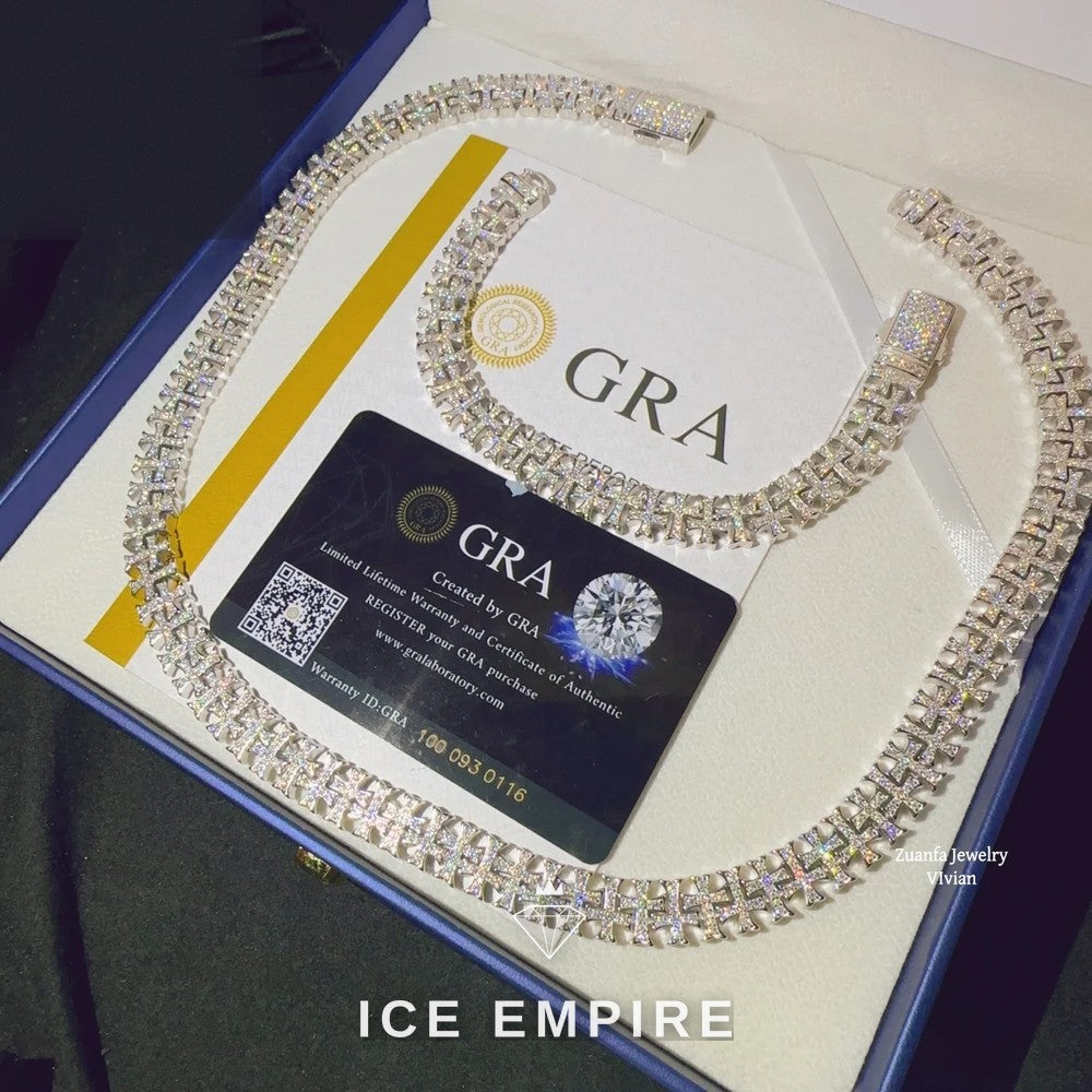 Iced Out Rose Gold Plated Moissanite Cuban Chain