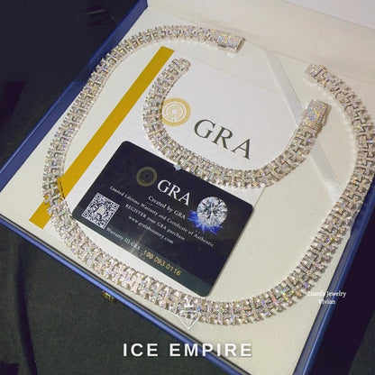 Iced Out Rose Gold Plated Moissanite Cuban Chain