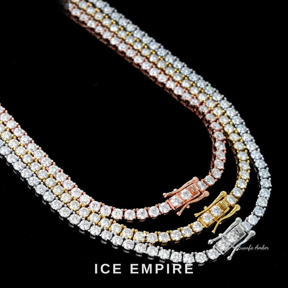 Iced Out Rose Gold Plated Moissanite Cuban Chain