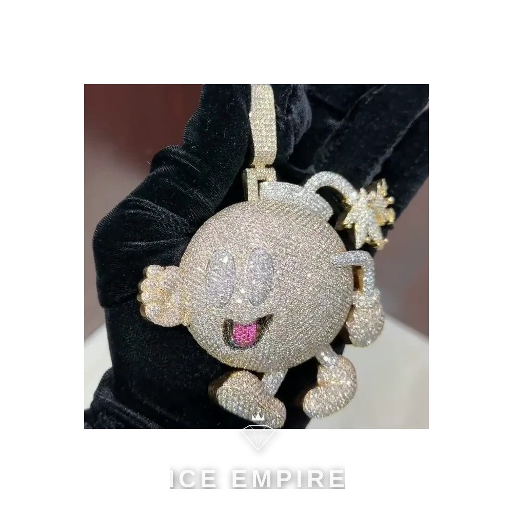 Iced Out Baguette Rose Gold Plated Moissanite Pendant