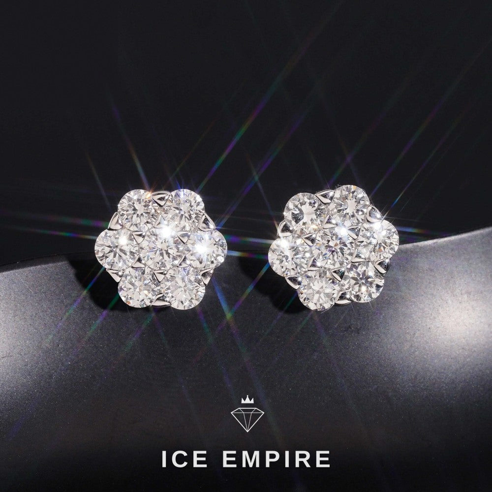 Iced Out Rose Gold Plated Lab Grown Diamond Earrings