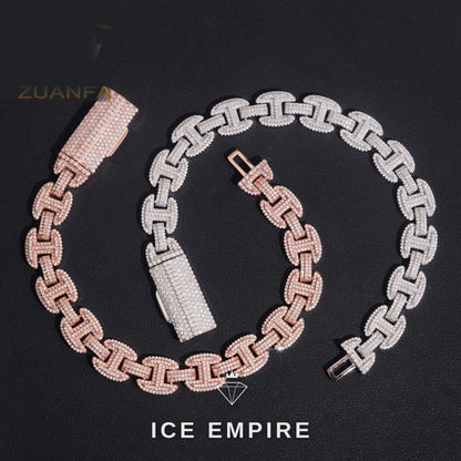 Iced Out Rose Gold Plated Moissanite Cuban Chain