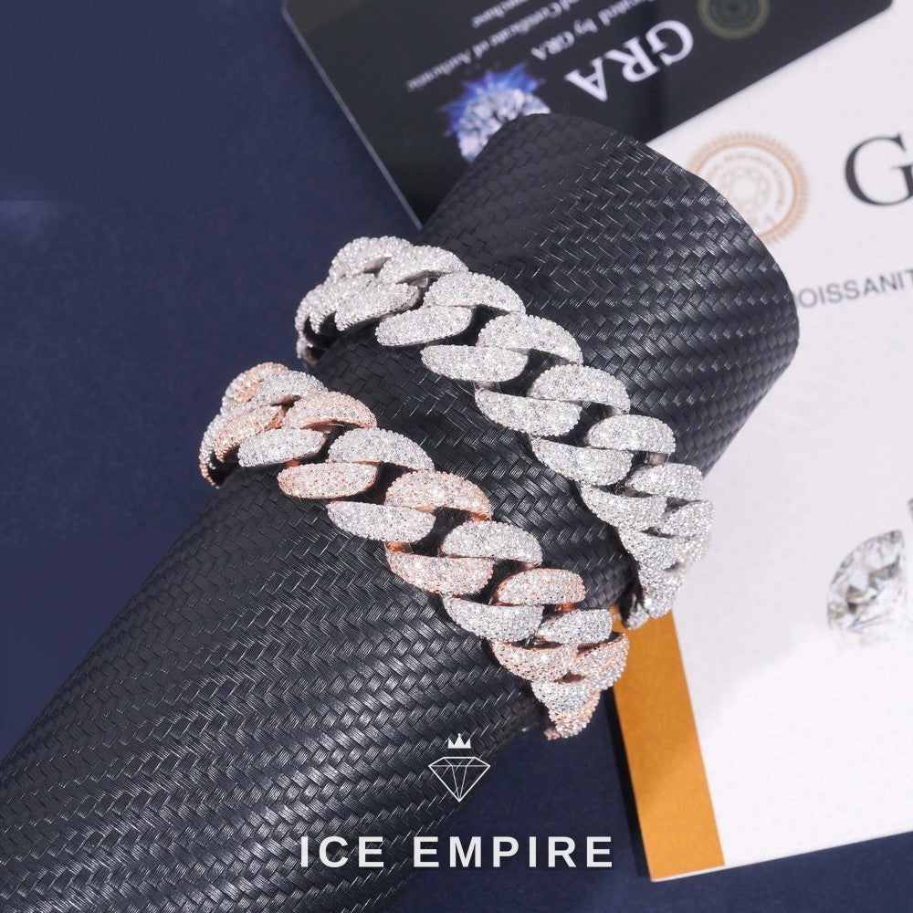 Iced Out 925 Silver Moissanite Cuban Chain