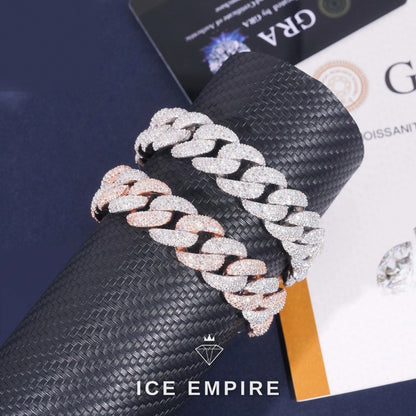 Iced Out 925 Silver Moissanite Cuban Chain