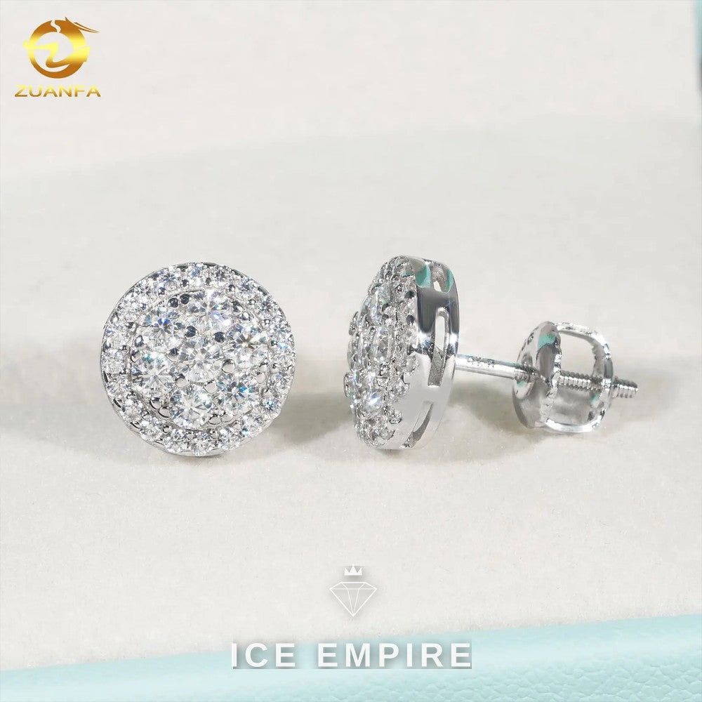 Iced Out Rose Gold Plated Moissanite Earrings
