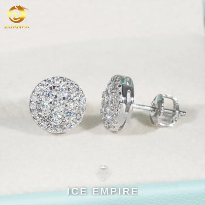Iced Out Rose Gold Plated Moissanite Earrings