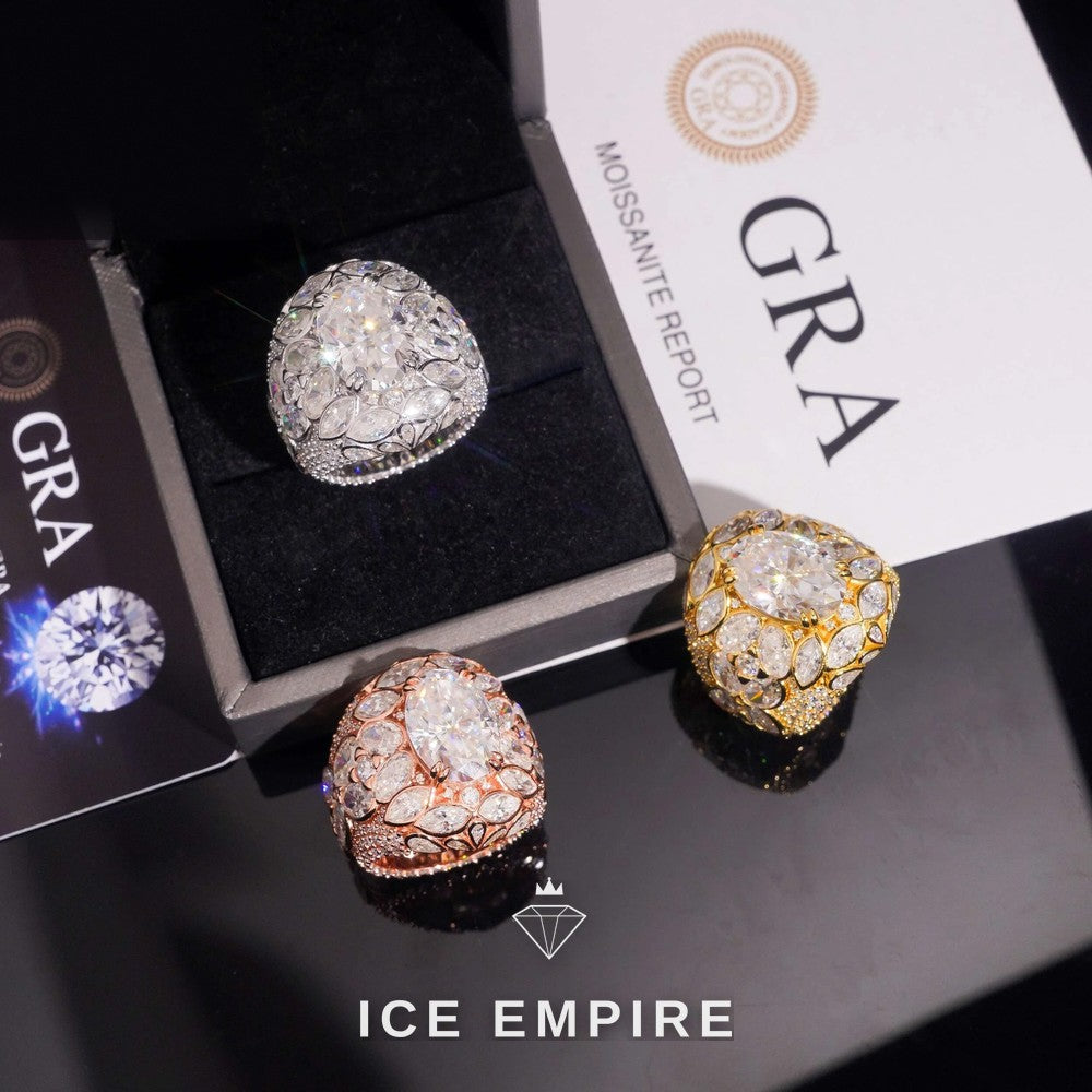 Iced Out 925 Silver Moissanite Ring