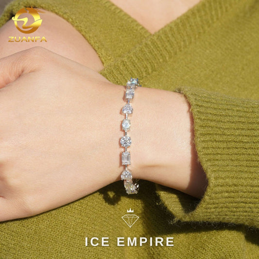 Iced Out Heart Rose Gold Plated Moissanite Cuban Chain