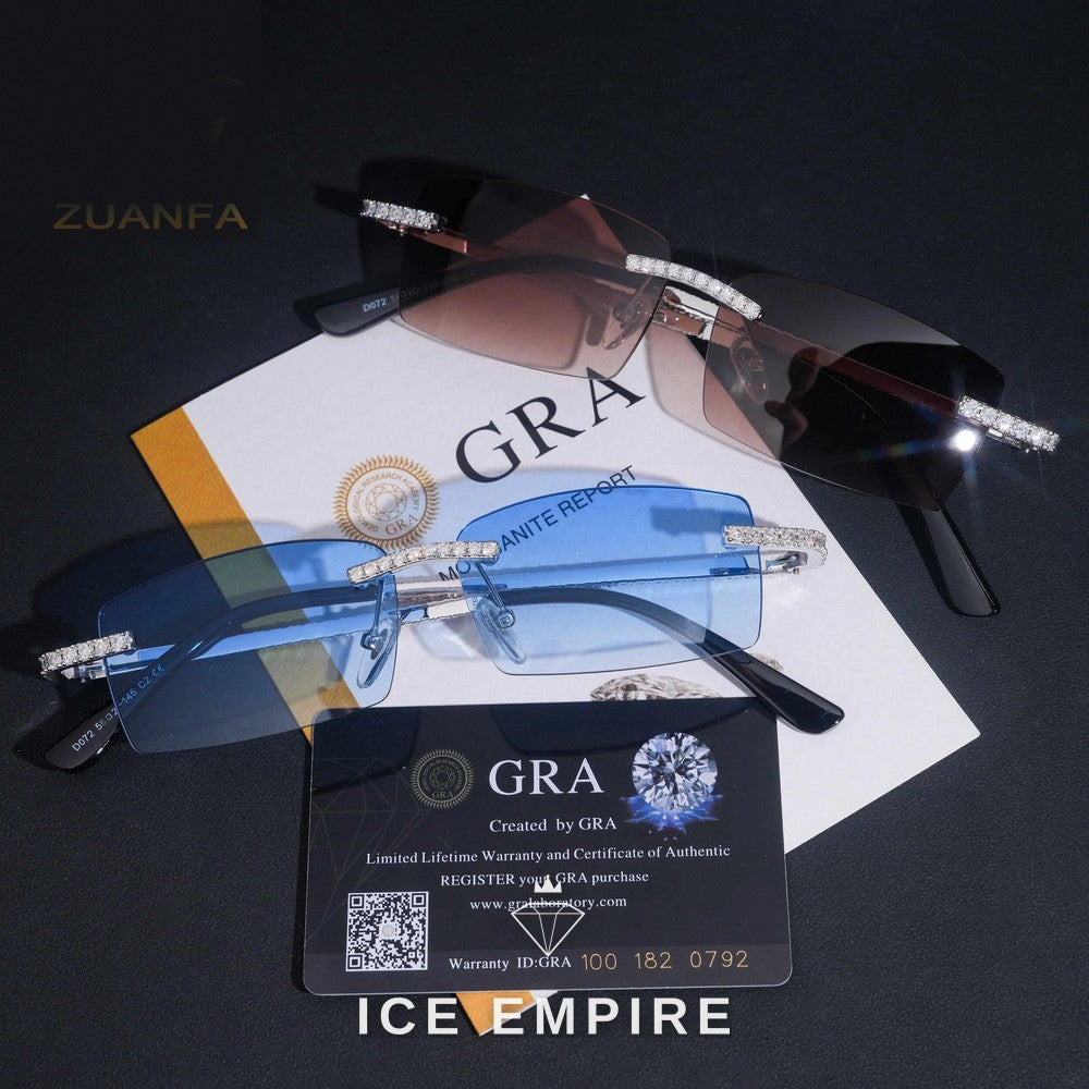 Iced Out 925 Silver Moissanite Glasses