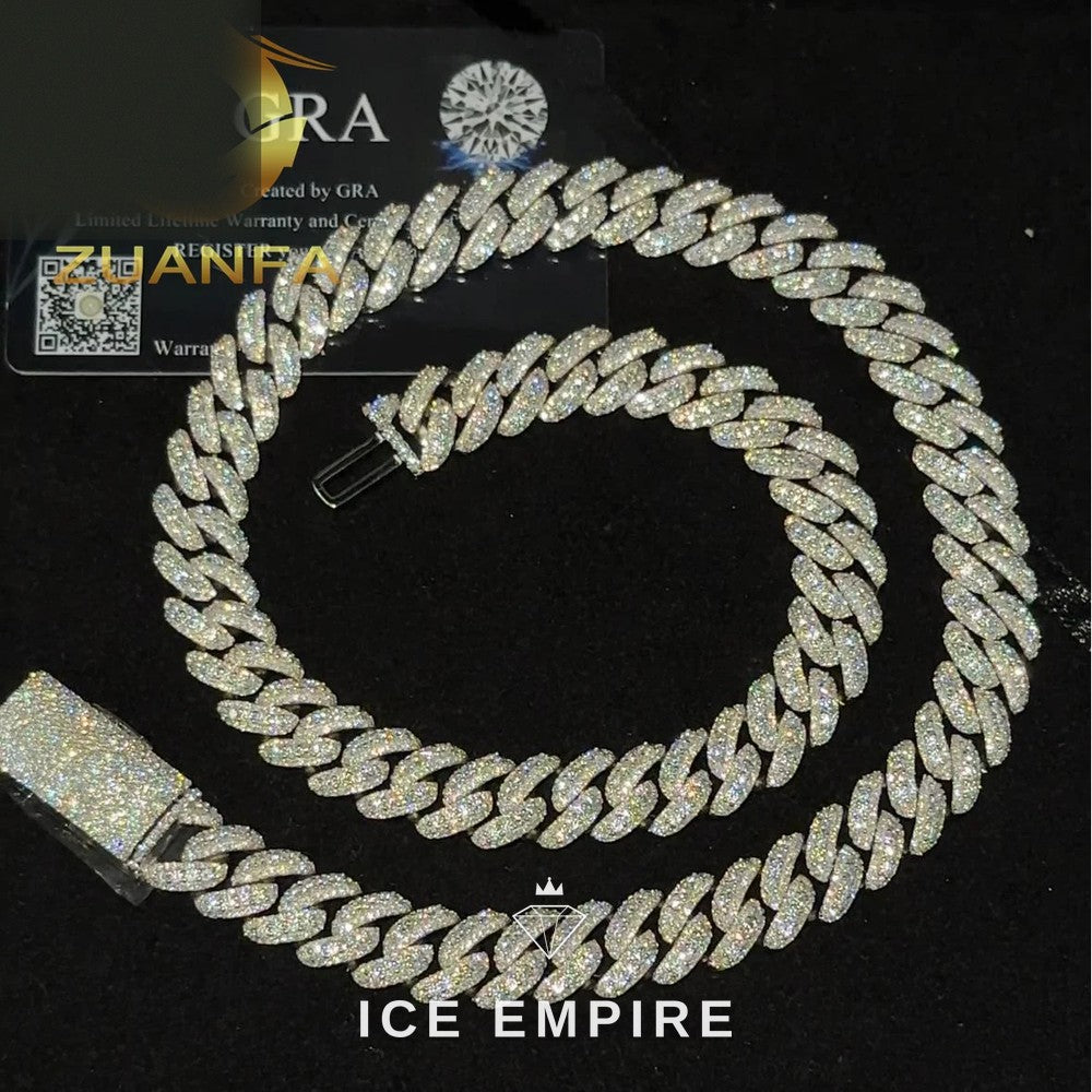 Iced Out Rose Gold Plated Moissanite Cuban Chain