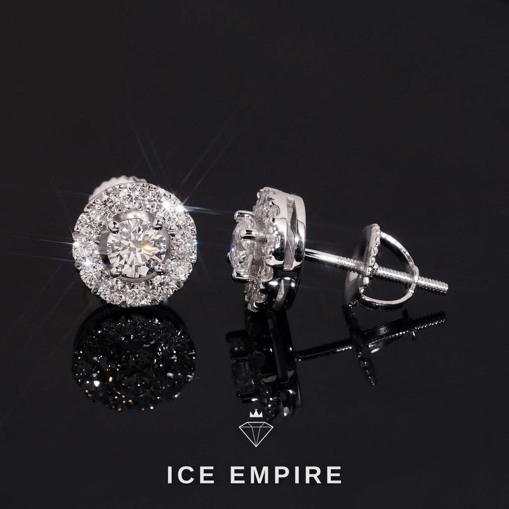 Iced Out Cluster Rose Gold Plated Lab Grown Diamond Earrings