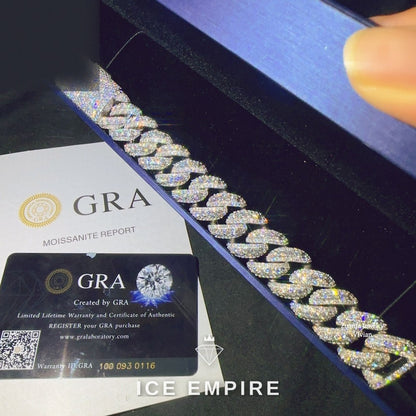 Iced Out 925 Silver Moissanite Cuban Chain
