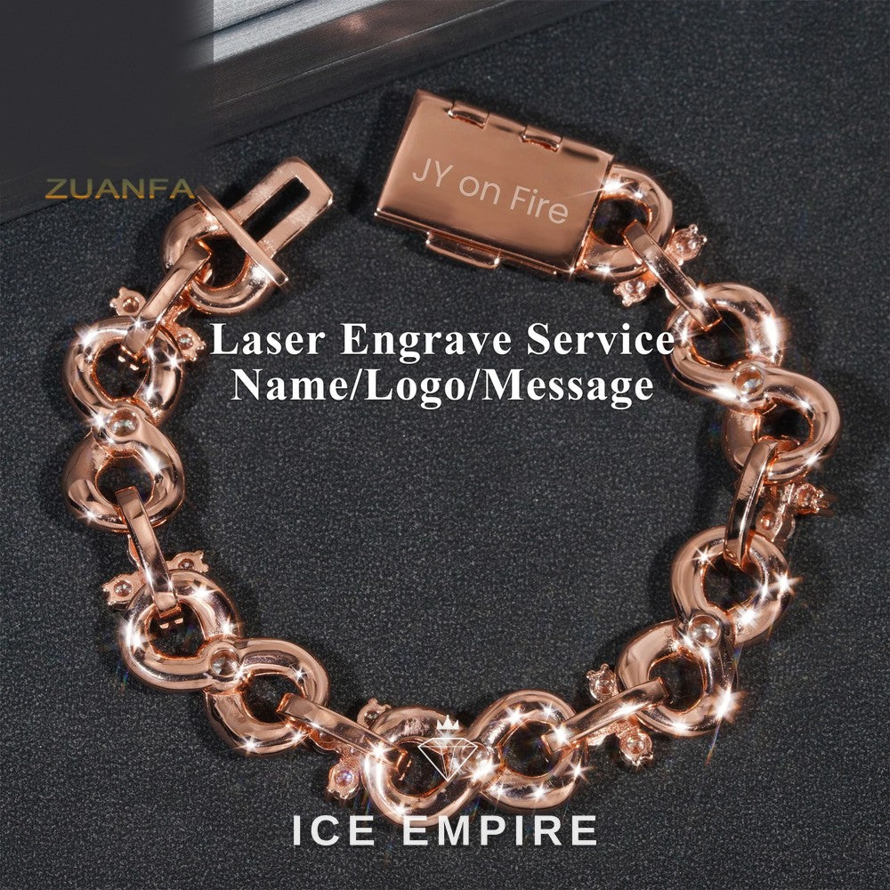 Iced Out Rose Gold Plated Moissanite Cuban Chain