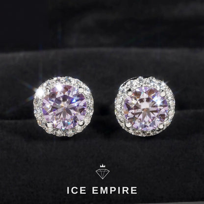 Iced Out 925 Silver Moissanite Stud Earrings