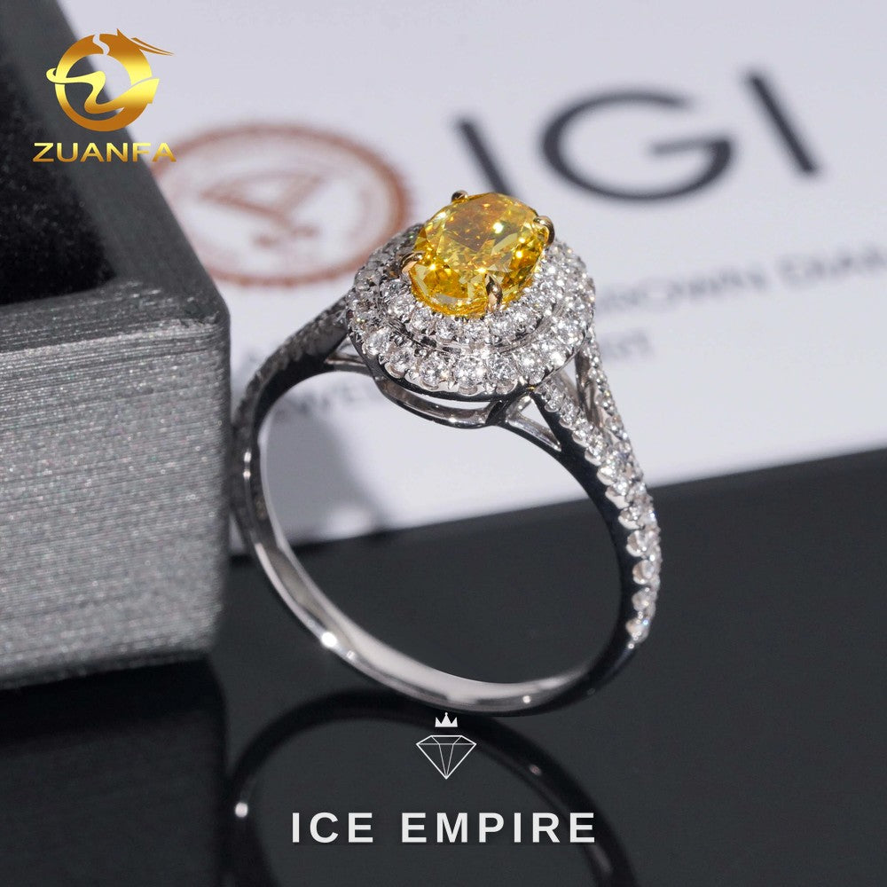Iced Out 18K Gold Lab Grown Diamond Wedding Band