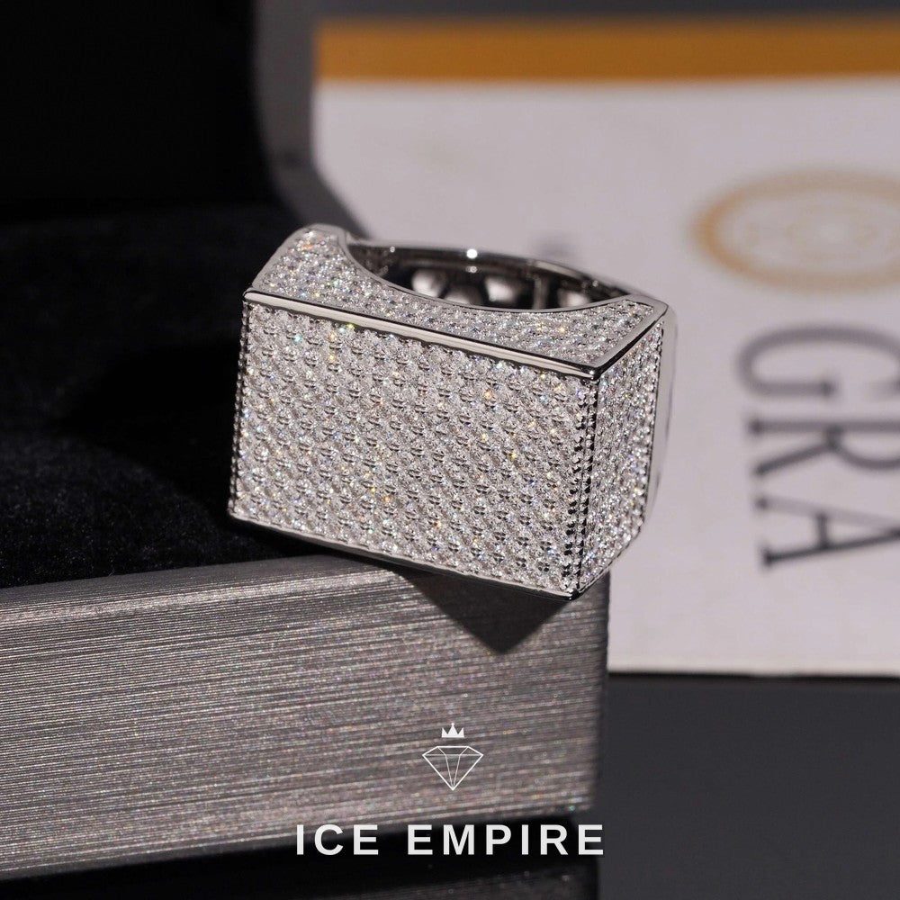 Iced Out 925 Silver Moissanite Ring