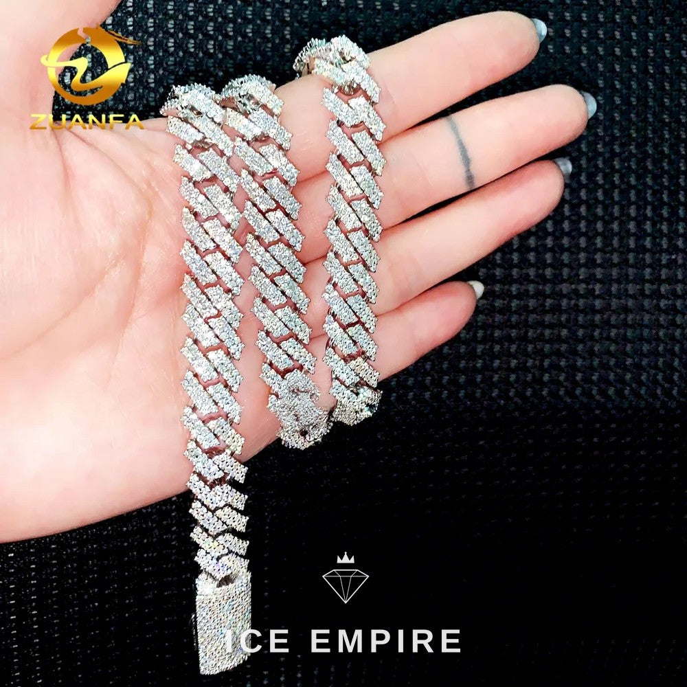 Iced Out Rose Gold Plated Moissanite Cuban Chain