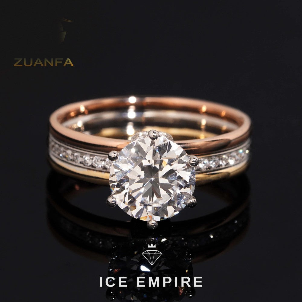 Iced Out 18K Gold Lab Grown Diamond Wedding Band