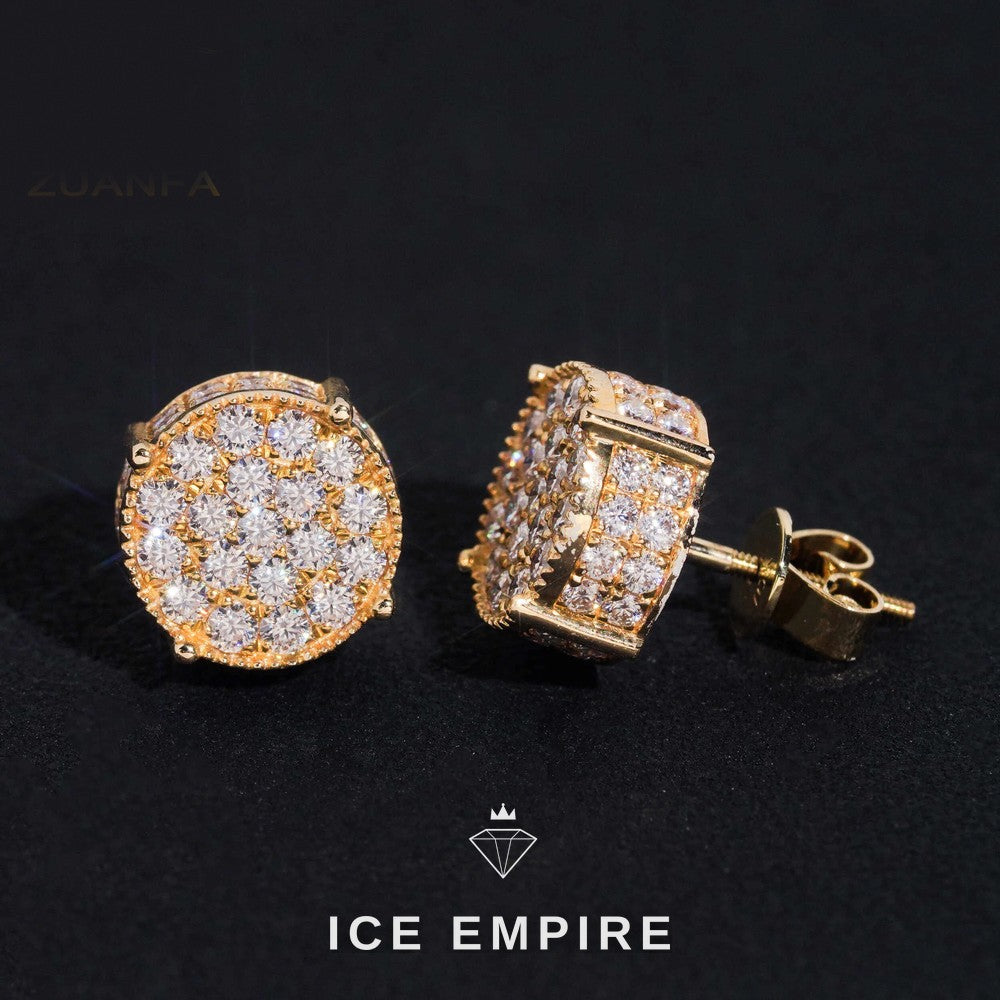 Iced Out Cluster Rose Gold Plated Moissanite Earrings