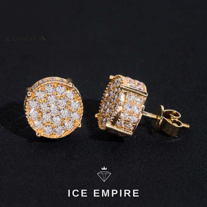 Iced Out Cluster Rose Gold Plated Moissanite Earrings