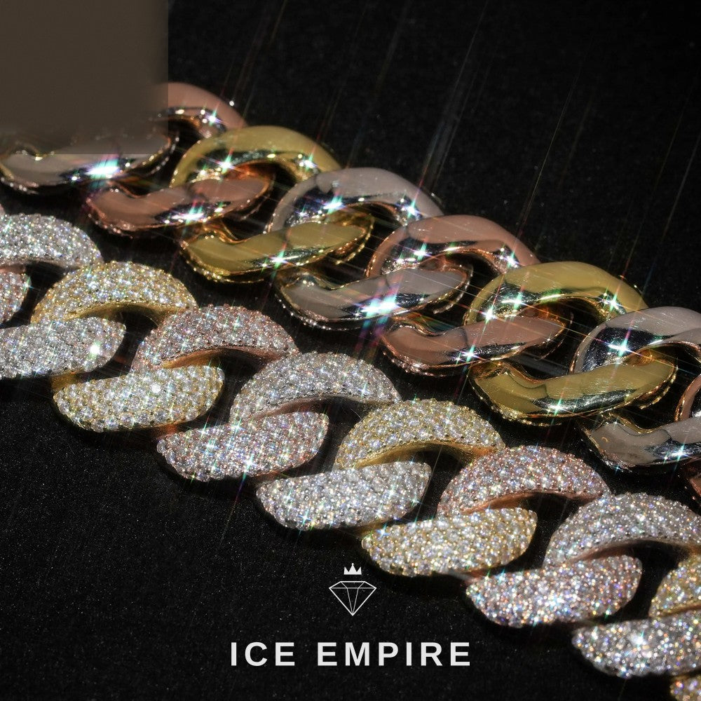 Iced Out Rose Gold Plated Moissanite Cuban Chain