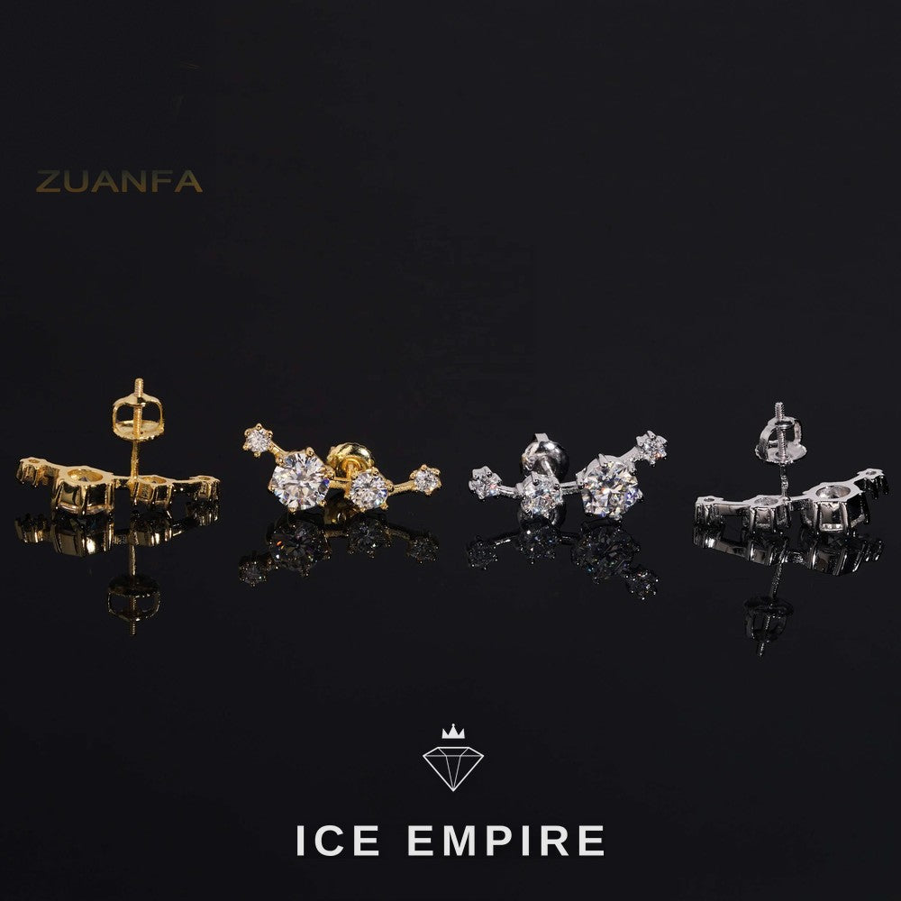 Iced Out Rose Gold Plated Moissanite Earrings