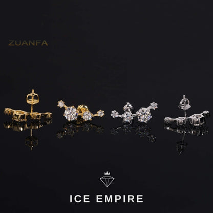 Iced Out Rose Gold Plated Moissanite Earrings