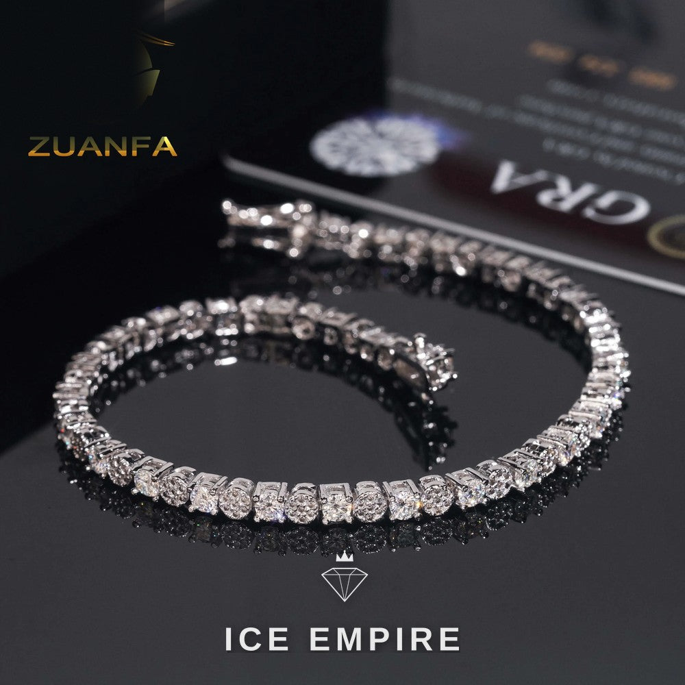 Iced Out 925 Silver Moissanite Tennis Bracelet