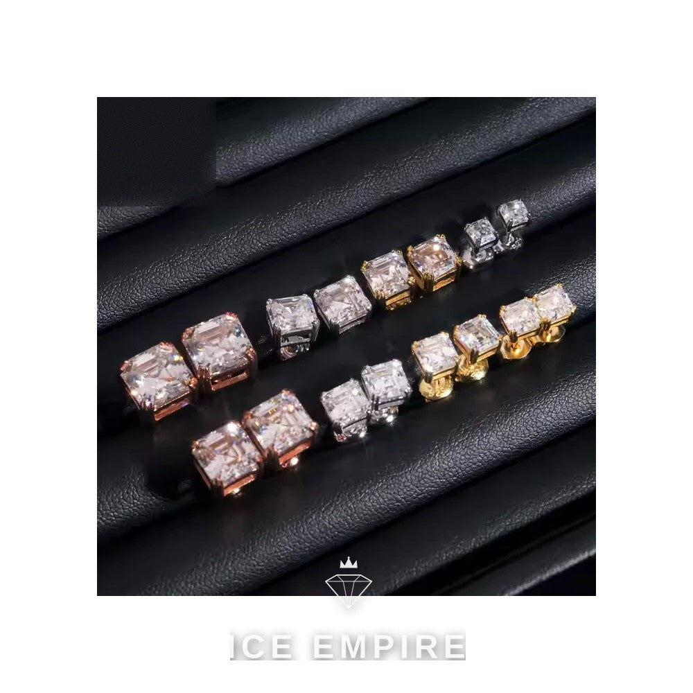 Iced Out Rose Gold Plated Moissanite Earrings