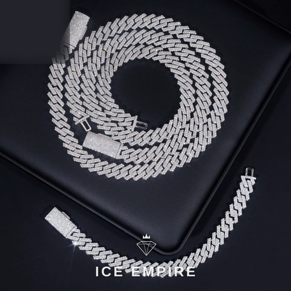 Iced Out Rose Gold Plated Moissanite Cuban Chain