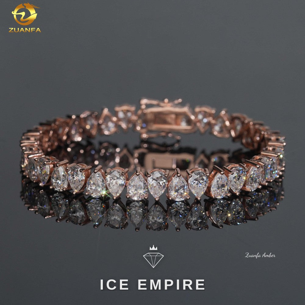 Iced Out 925 Silver Moissanite Tennis Chain
