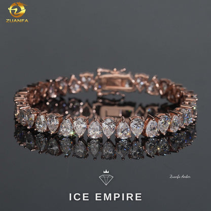 Iced Out 925 Silver Moissanite Tennis Chain