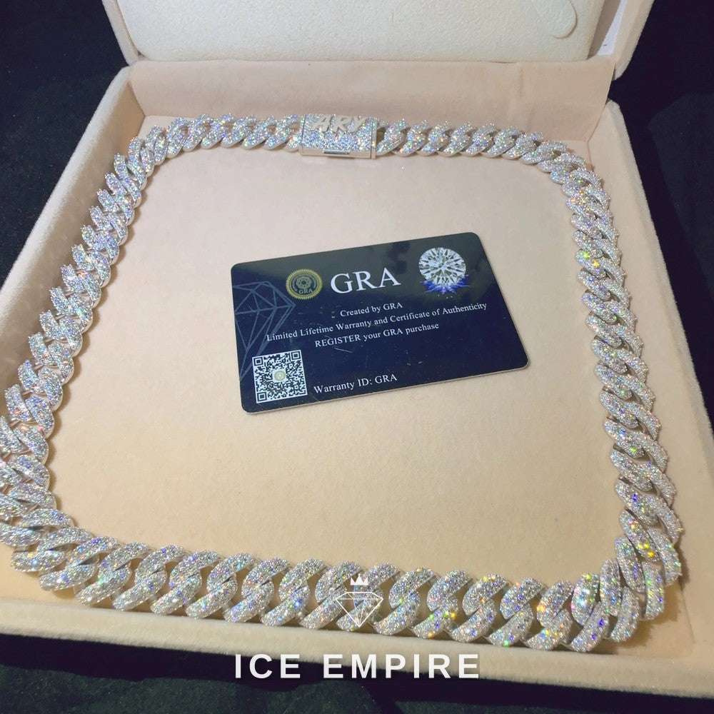 Iced Out Rose Gold Plated Moissanite Cuban Chain