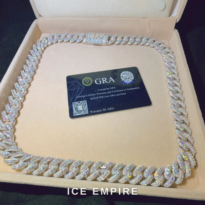 Iced Out Rose Gold Plated Moissanite Cuban Chain