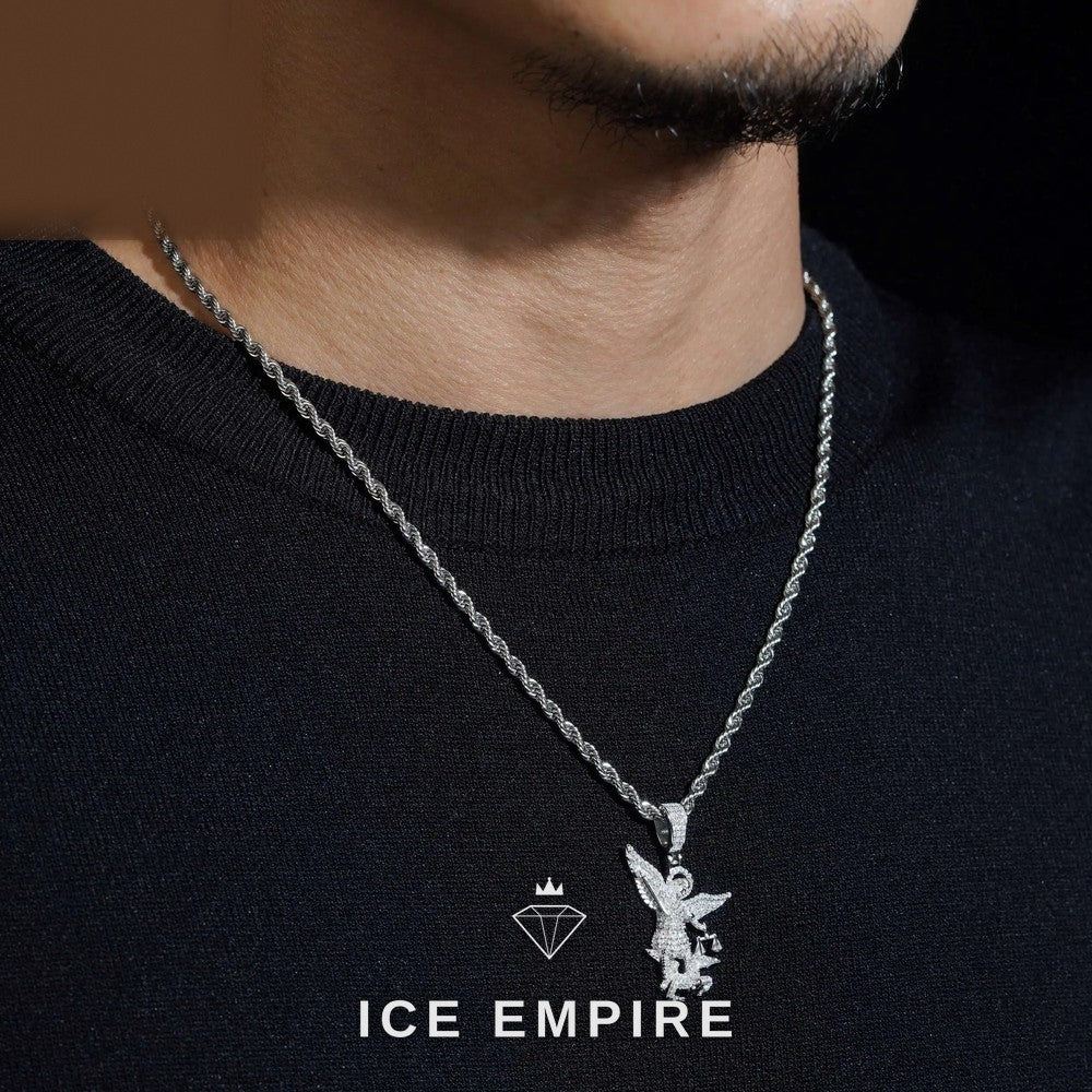 Iced Out Baguette Gold Plated Lab Grown Diamond Pendant