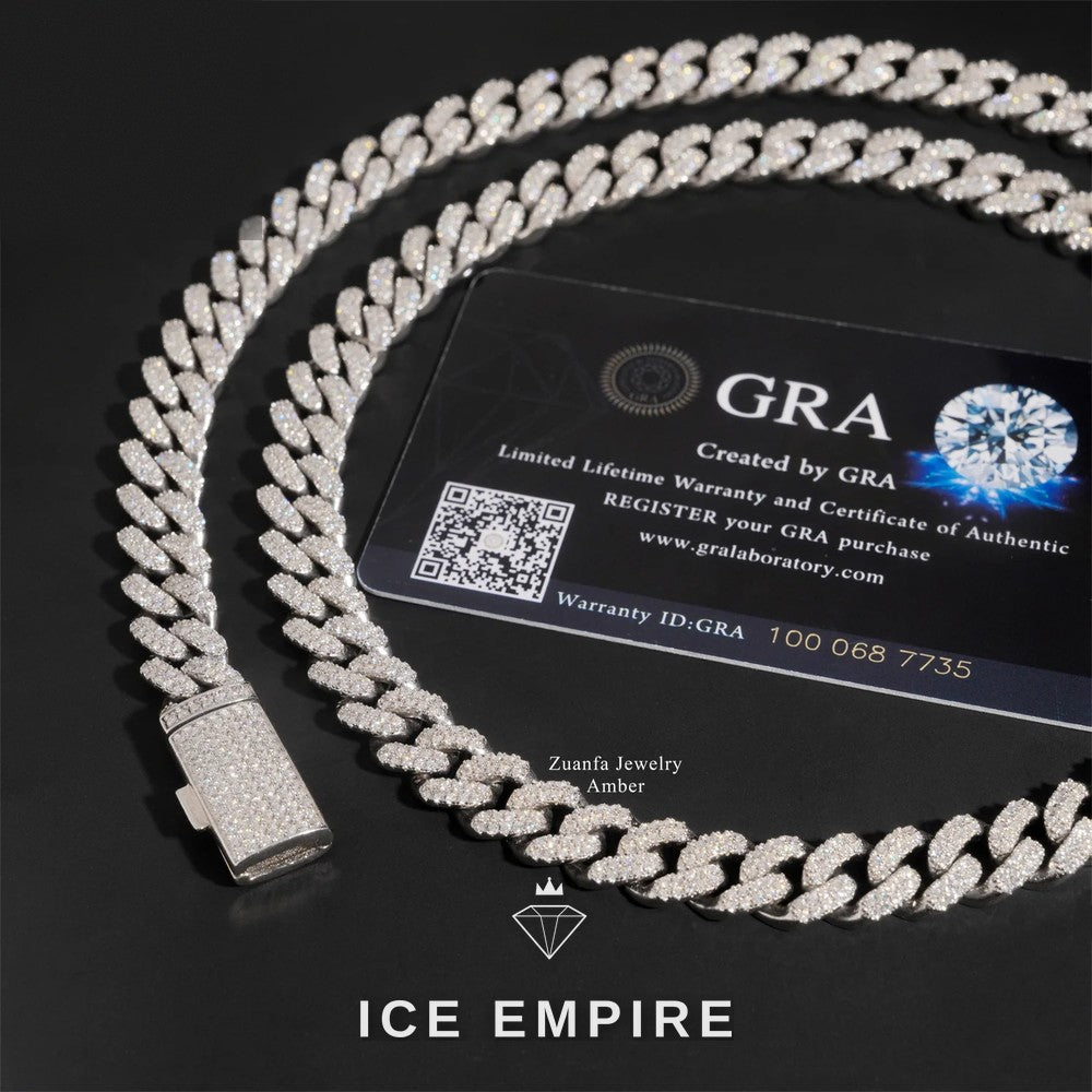 Iced Out Rose Gold Plated Moissanite Cuban Chain