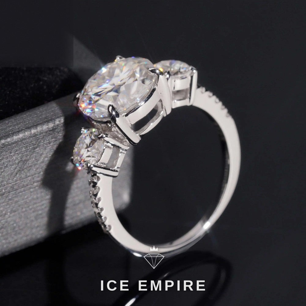 Iced Out Gold Plated Moissanite Wedding Band