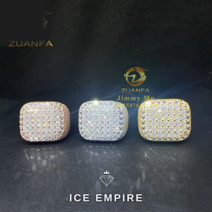 Iced Out Baguette Rose Gold Plated Moissanite Ring