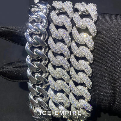 Iced Out Rose Gold Moissanite Cuban Chain